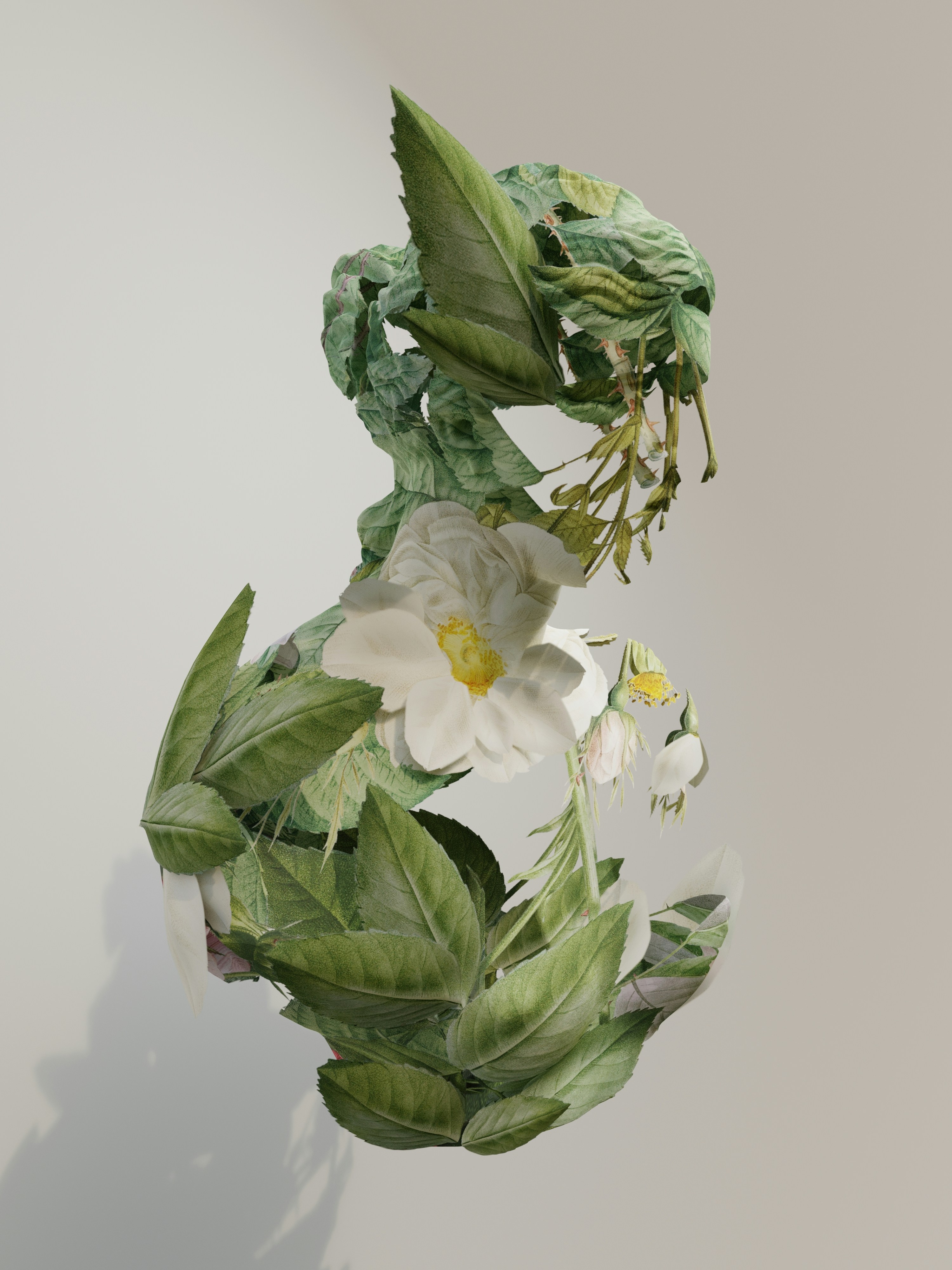 sculpture of plants and flowers